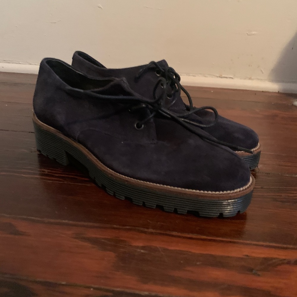 Blue Suede Oxfords